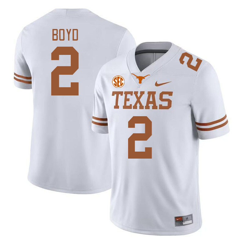 # 2 Kris Boyd Texas Longhorns Jerseys Football Stitched-White